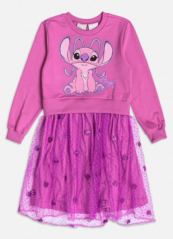 Vista 2 Vestido da Angel com Tule Roxo Momi Momi
