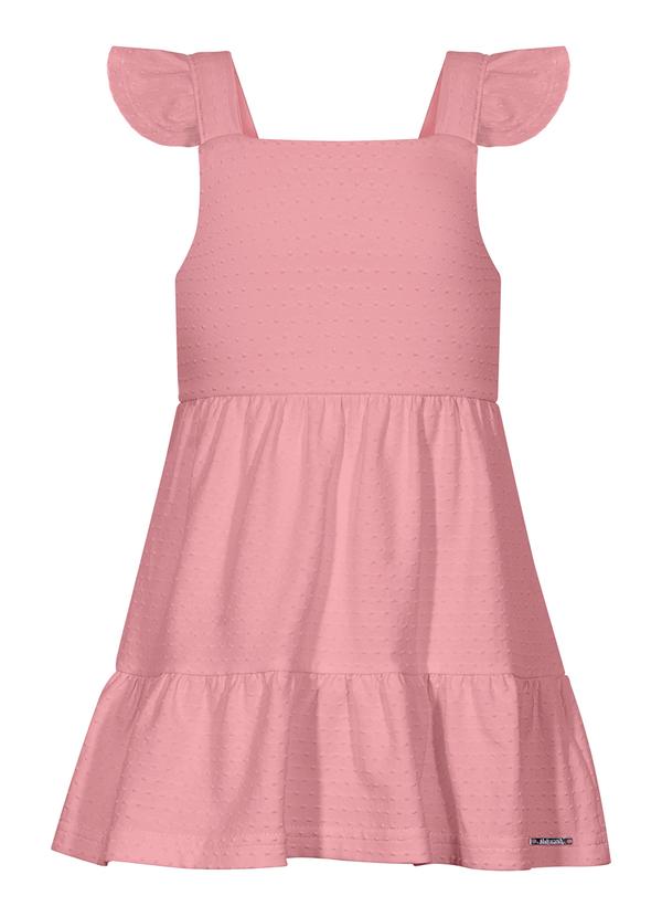 Vestido de Alças em Malha de Algodão Rosa
