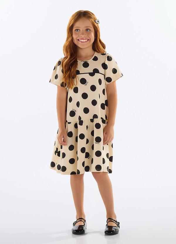 Vista 2 Vestido de Bolinhas Infantil Preto Bee Loop Bee Loop