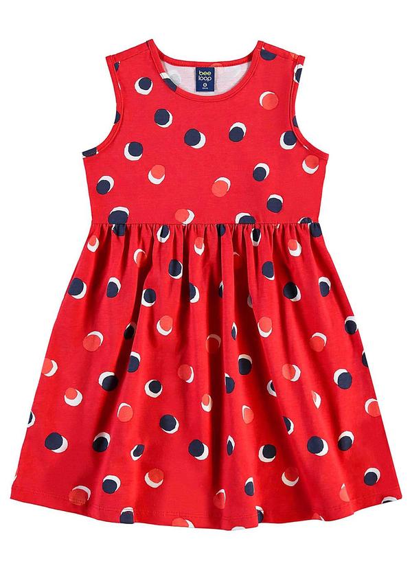 Vista 2 Vestido de Bolinhas Infantil Vermelho Bee Loop Bee Loop