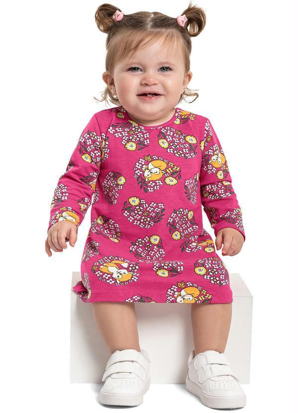 Vista 2 Vestido de Inverno Bebê Rosa Bee Loop Bee Loop