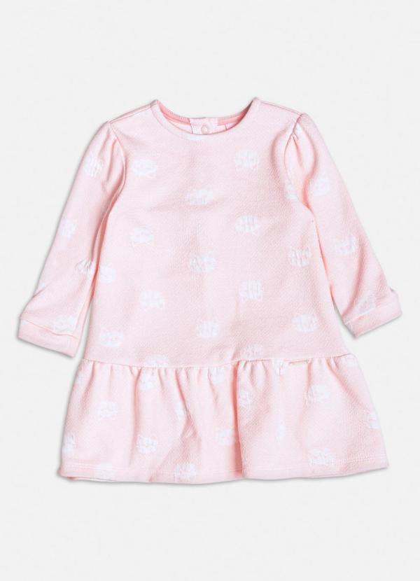 Vista 2 Vestido de Jacquard Rosa com Gatinhos Rosa Momi Momi