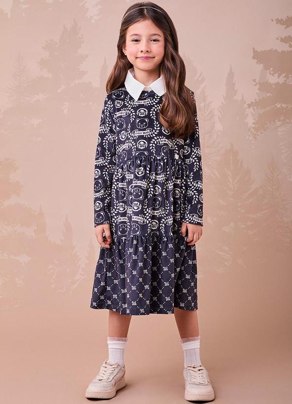 Vestido de Plush com Ursinhos Preto