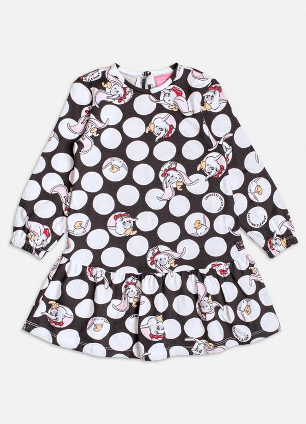 Vestido de Poá do Dumbo de Moletom Branco