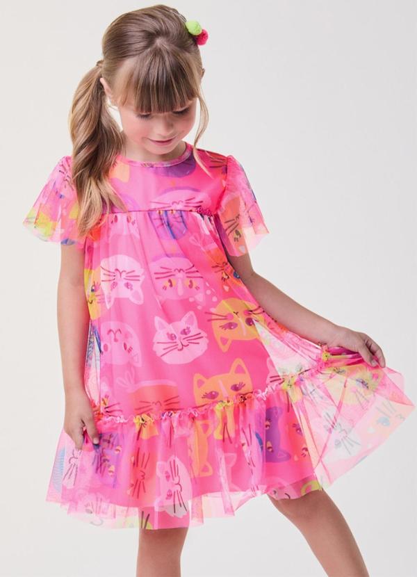 Vestido de Tule Pink de Gatinhos Pink