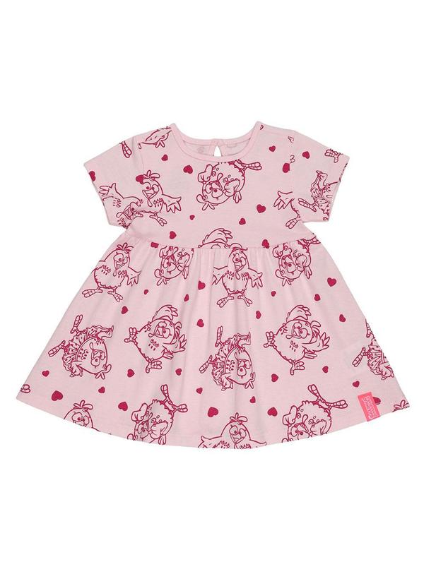 Vista 2 Vestido e Calcinha em Meia MalhaRosa Galinha Pintadinha Galinha Pintadinha