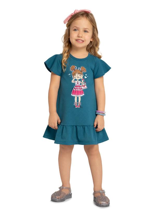 Vestido em Cotton Bee Honey Azul