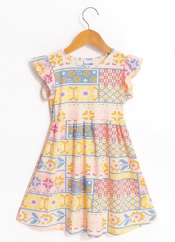 Vista 2 Vestido em Cotton Estampado Rosa Multimarcas Multimarcas