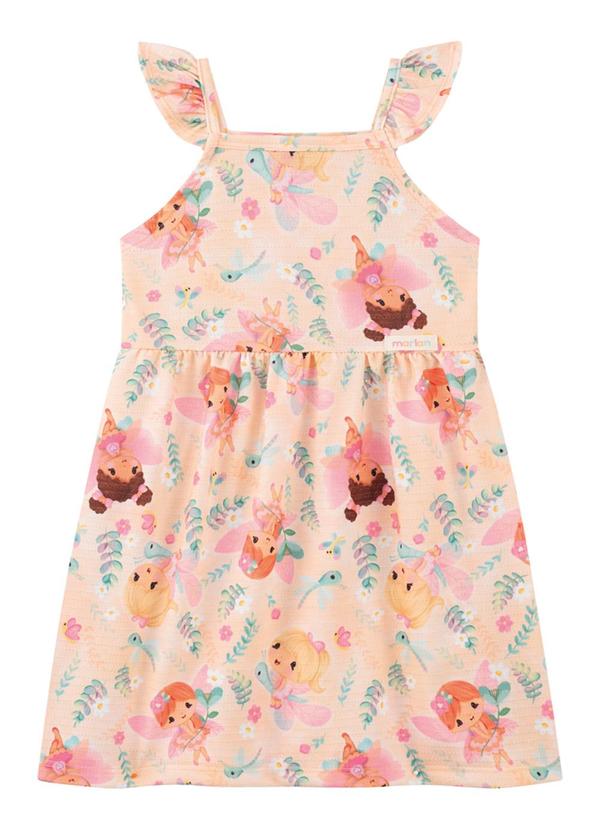 Vestido em Cotton Fadas Encantadas Laranja