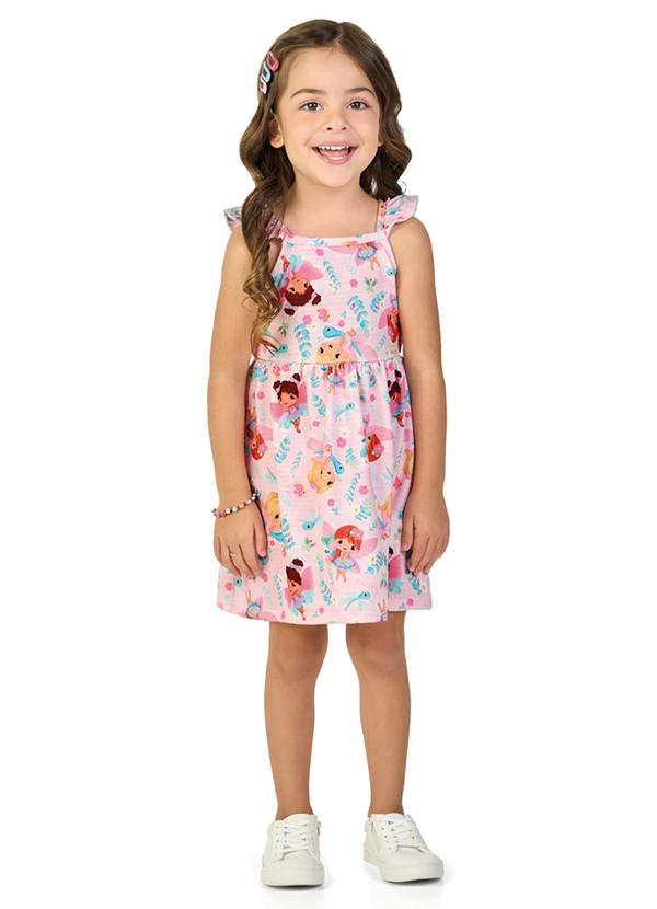 Vista 2 Vestido em Cotton Fadas Encantadas Rosa Marlan Marlan