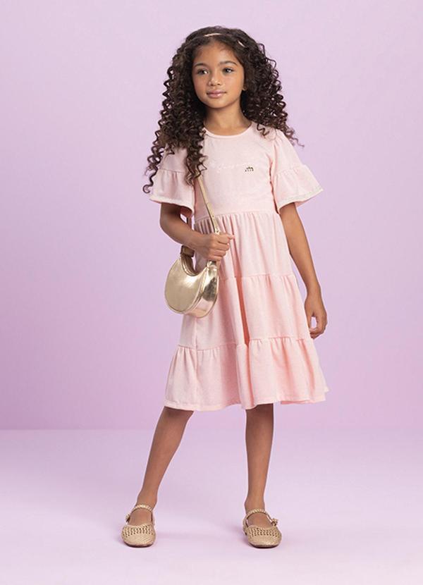 Vista 2 Vestido em Cotton Linho Rosa Milli E Nina Milli E Nina