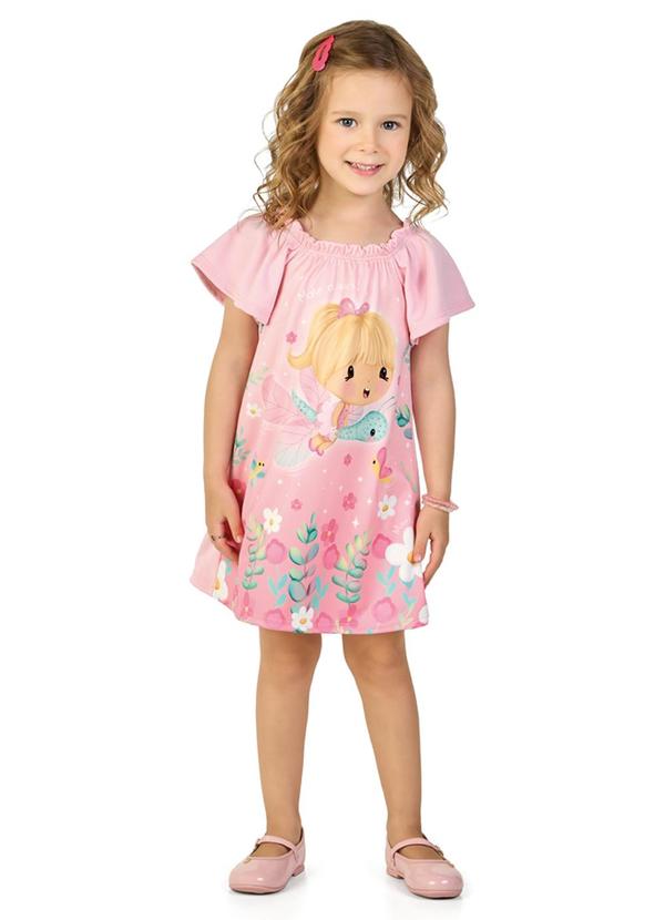 Vista 2 Vestido em Cotton Maquinteado Rosa Marlan Marlan