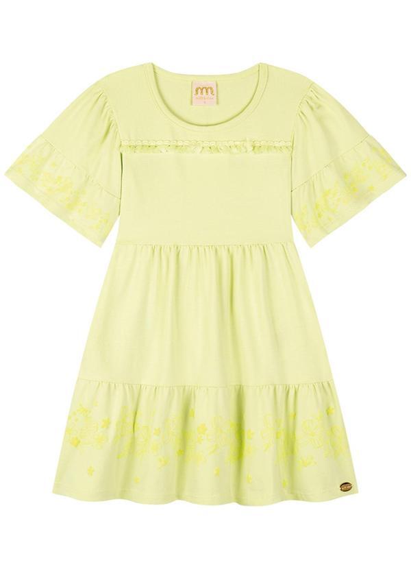 Vista 2 Vestido em Cotton Penteado Verde Milli E Nina Milli E Nina