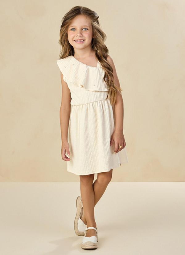 Vista 2 Vestido em Jacquard Tranças Bege Milli E Nina Milli E Nina