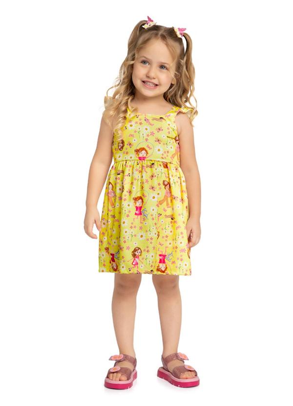 Vista 2 Vestido em Malha Newtech Meu Jardim Amarelo Marlan Marlan