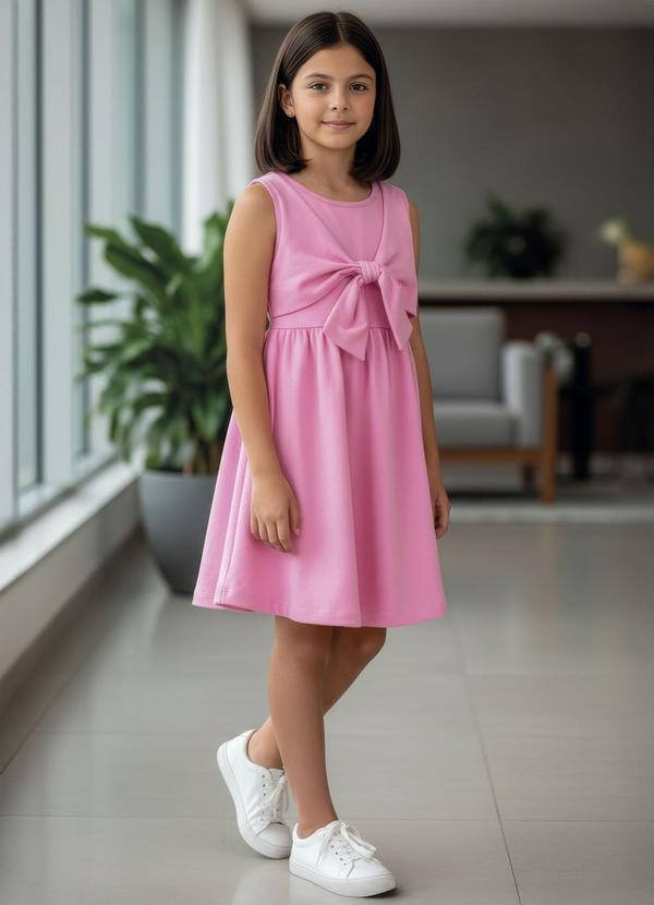 Vestido em Malha Rosa