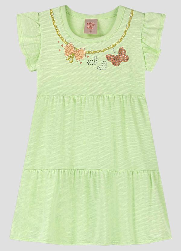 Vestido em Malha Trabalhada Collor Verde
