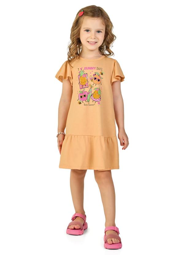 Vestido em Meia Malha Penteada Laranja