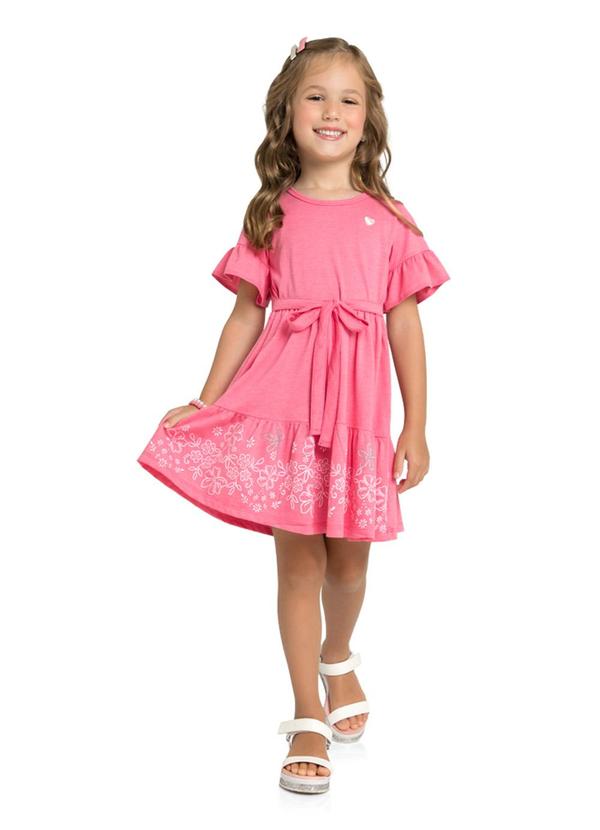 Vestido em Meia Malha Penteada Rosa