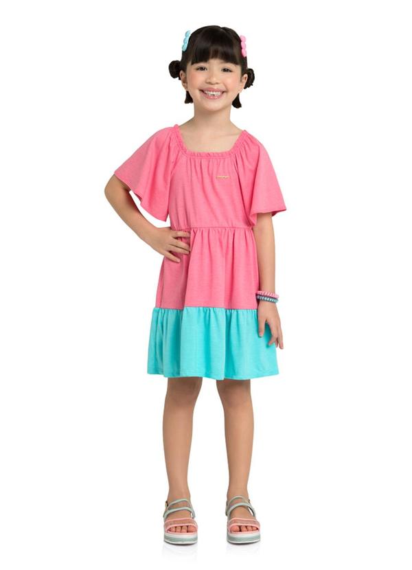 Vestido em Meia Malha Penteada Rosa