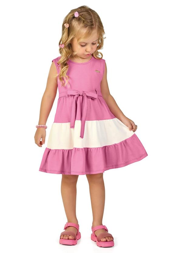 Vista 2 Vestido em Meia Malha Penteada Rosa Marlan Marlan