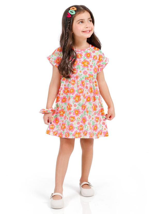 Vista 2 Vestido em Mm com Amarrador CabeloFloral Tink Bink Tink Bink
