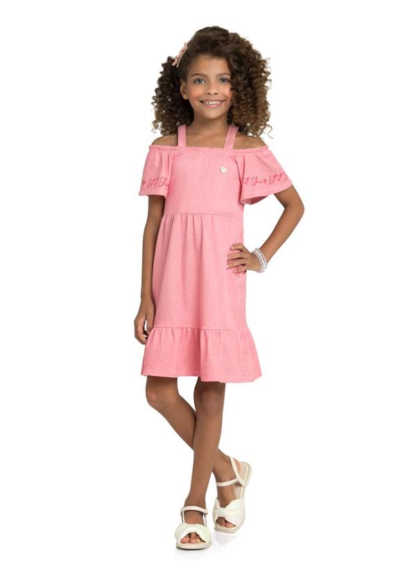 Vista 2 Vestido em Molecotton Jeans Rosa Marlan Marlan
