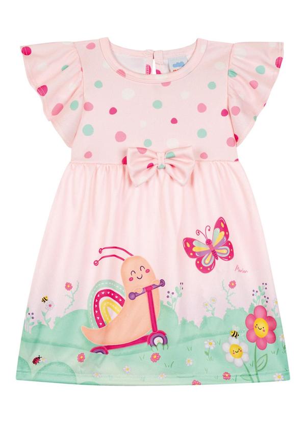 Vista 2 Vestido em Newtech Confeti e Newtech Liso Rosa Marlan Marlan