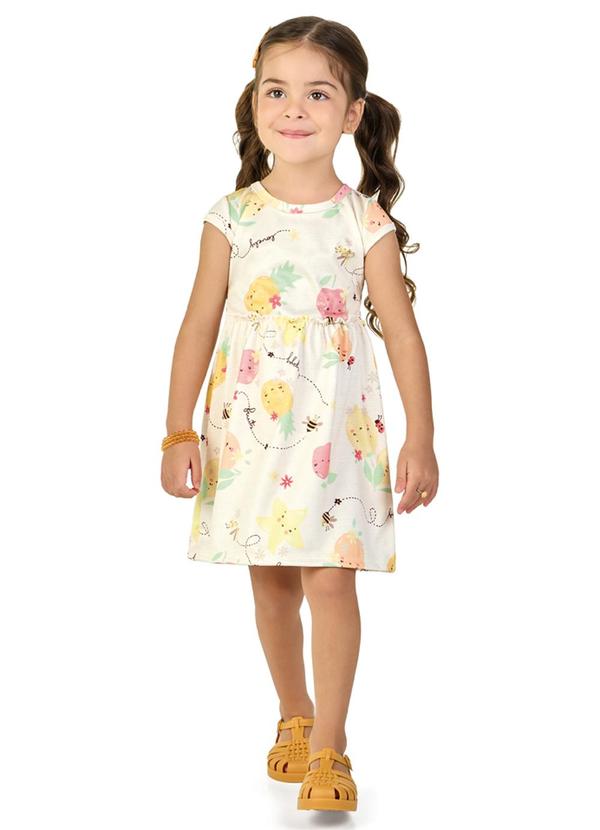 Vestido em Newtech Salada de Frutas Bege