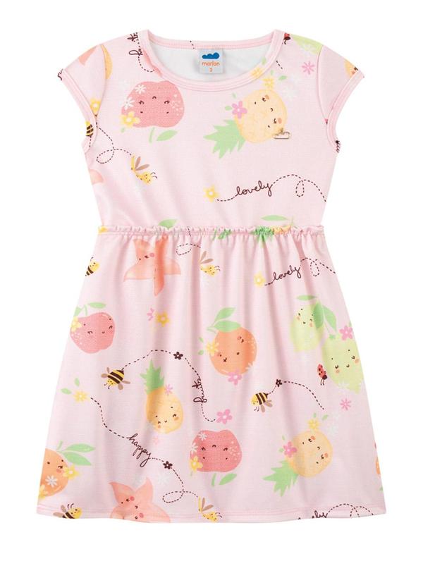 Vestido em Newtech Salada de Frutas Rosa