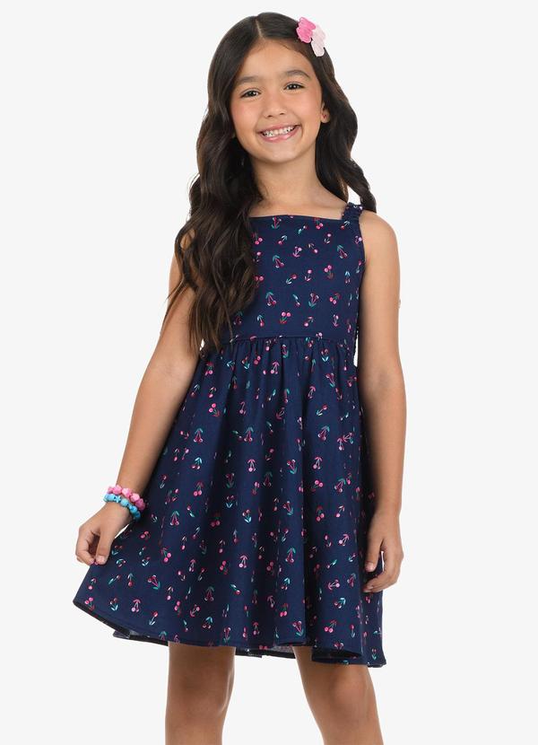 Vestido em Popeline Azul