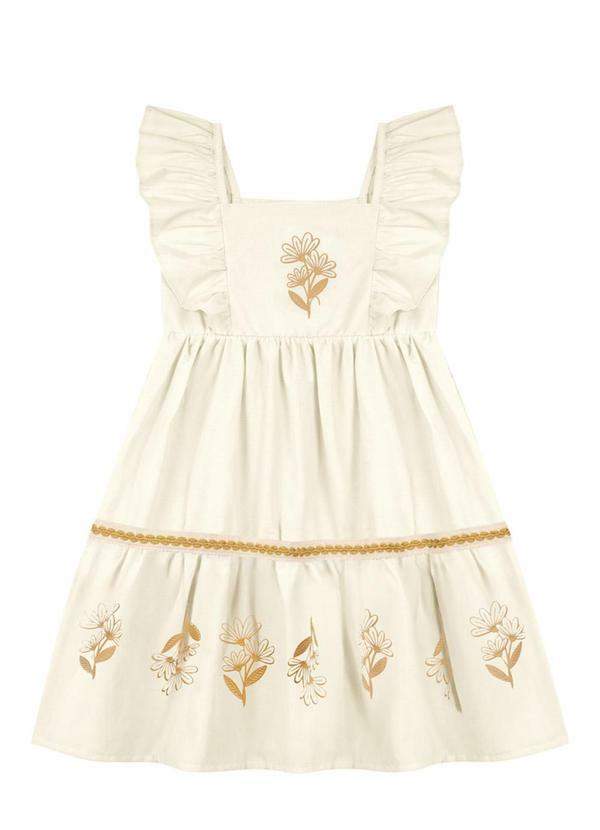 Vestido em Tecido Plano Cielo Bege