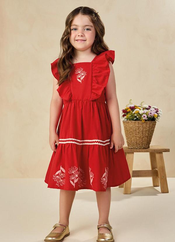 Vestido em Tecido Plano Cielo Vermelho