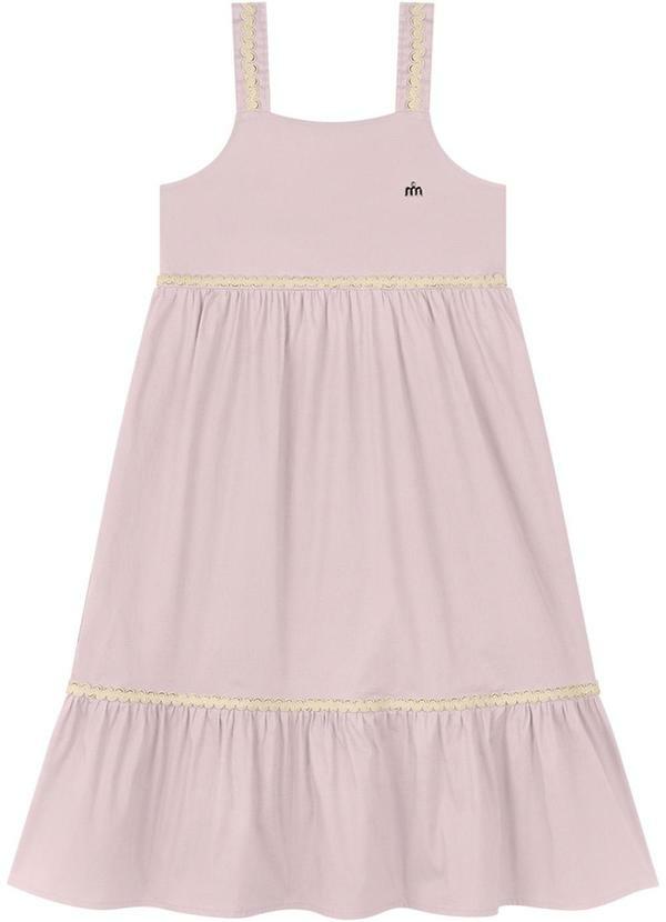 Vista 2 Vestido em Tricoline Rosa Milli E Nina Milli E Nina