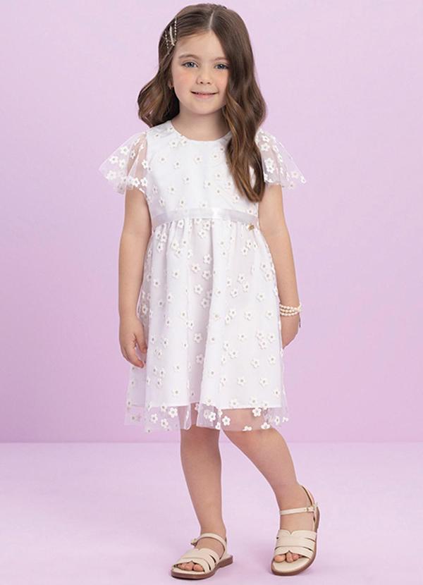 Vestido em Tule 3d Branco