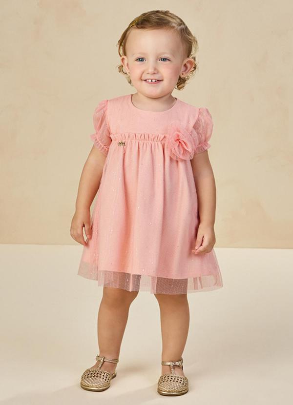 Vestido em Tule Brilho Rosa