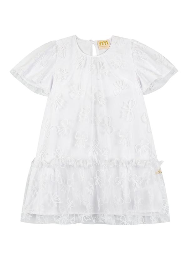 Vestido em Tule Laços Bambina Branco