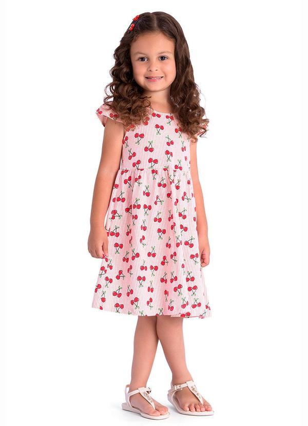 Vestido Estampa Rotativa Cereja Vermelho
