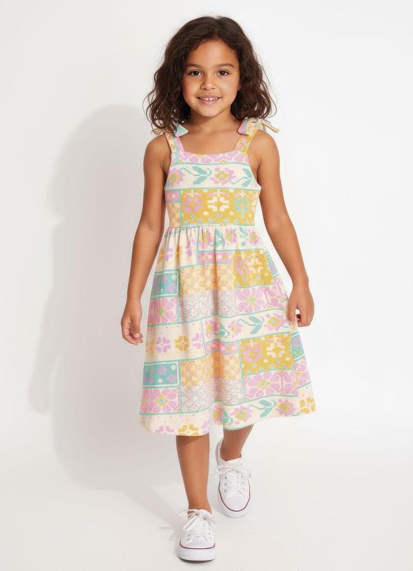 Vestido Estampado Bege