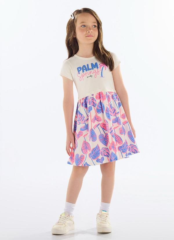 Vestido Estampado Cotton Bege