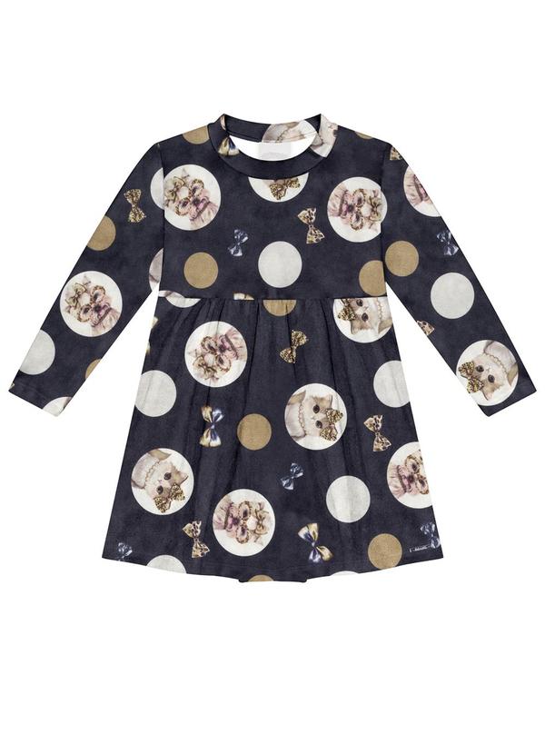 Vestido Estampado em Malha Soft Azul
