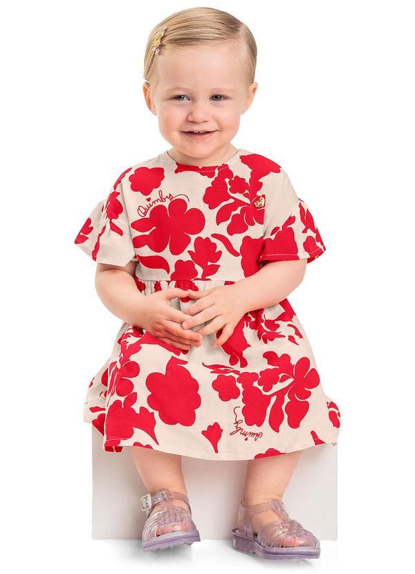 Vestido Estampado para Bebê Off White