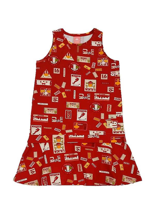 Vestido Estampado Vermelho