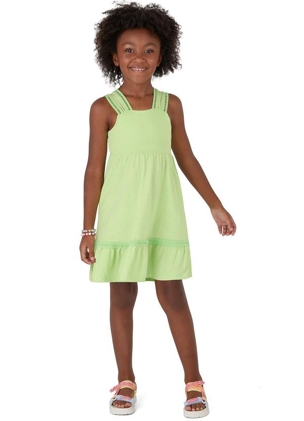 Vestido Evasê em Linhos Verde Claro
