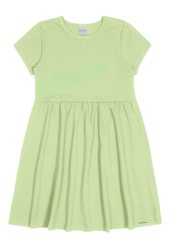 Vestido Evasê em Malha Texturizada Verde