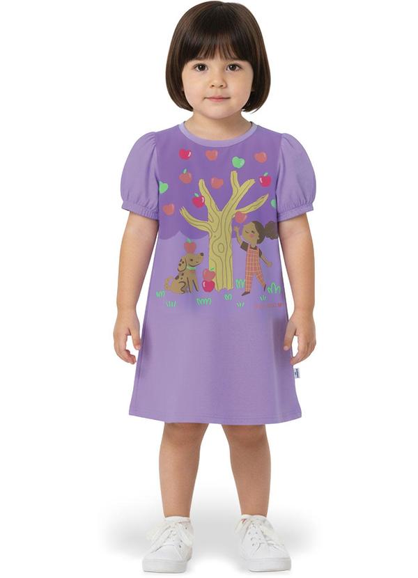 Vestido Evasê Macieira com Glitter Lavanda
