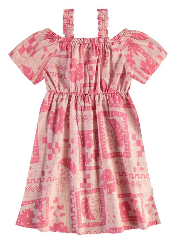 Vestido Evasê Tropical Rosa