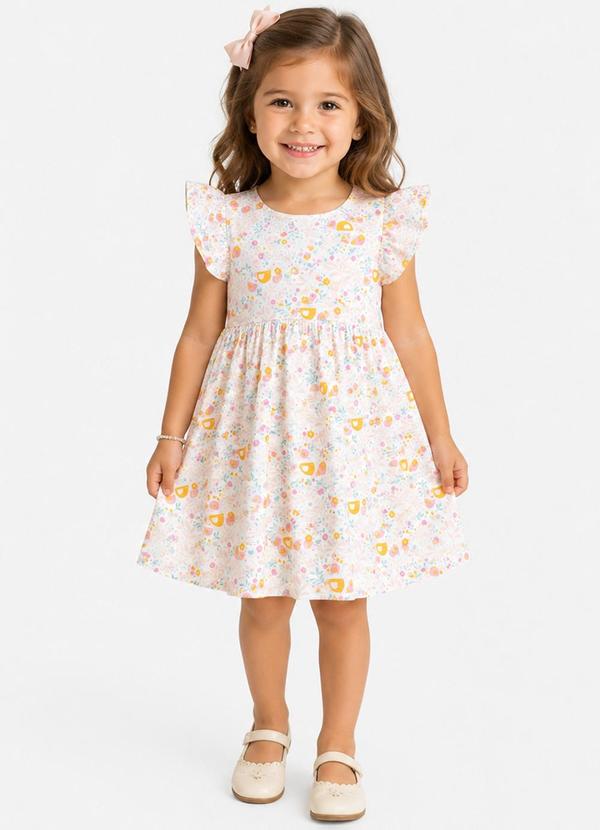 Vestido Feminino Estampado em Malha Cotton Rosa