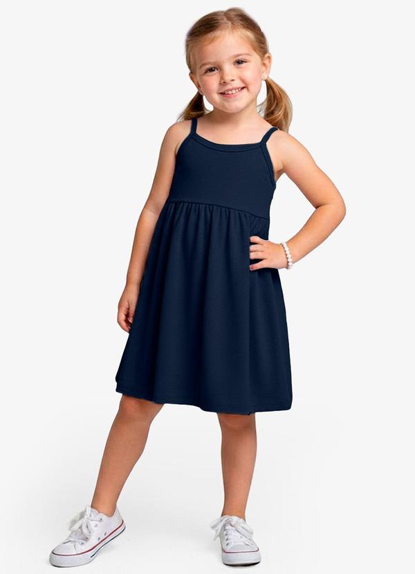 Vista 2 Vestido Feminino Infantil de Alças Azul Select Select