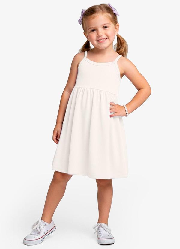 Vista 2 Vestido Feminino Infantil de Alças Bege Select Select
